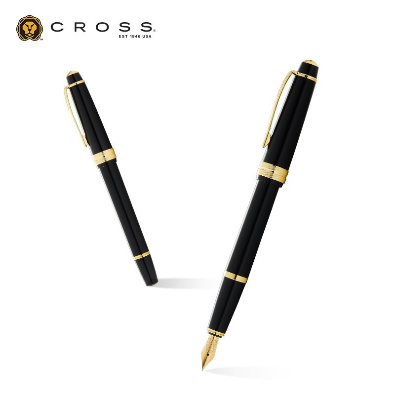 高仕(CROSS)佰利轻盈系列生肖牛年纪念款铱金笔钢笔男士女生送礼书写练字商务办公礼盒套装XF尖0.45mm 黑色金夹 0.45mm(XF尖)