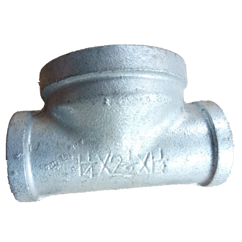 中大三通 铸铁三通 热镀丝口国标管件消防玛内丝异径加厚内牙连接