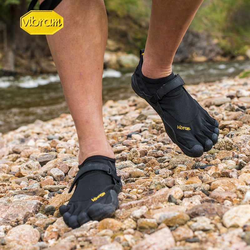 Vibram五指鞋 晨跑夜跑赤足鞋轻便透气跑步鞋健身休闲运动鞋KSO 黑色(女款) 37