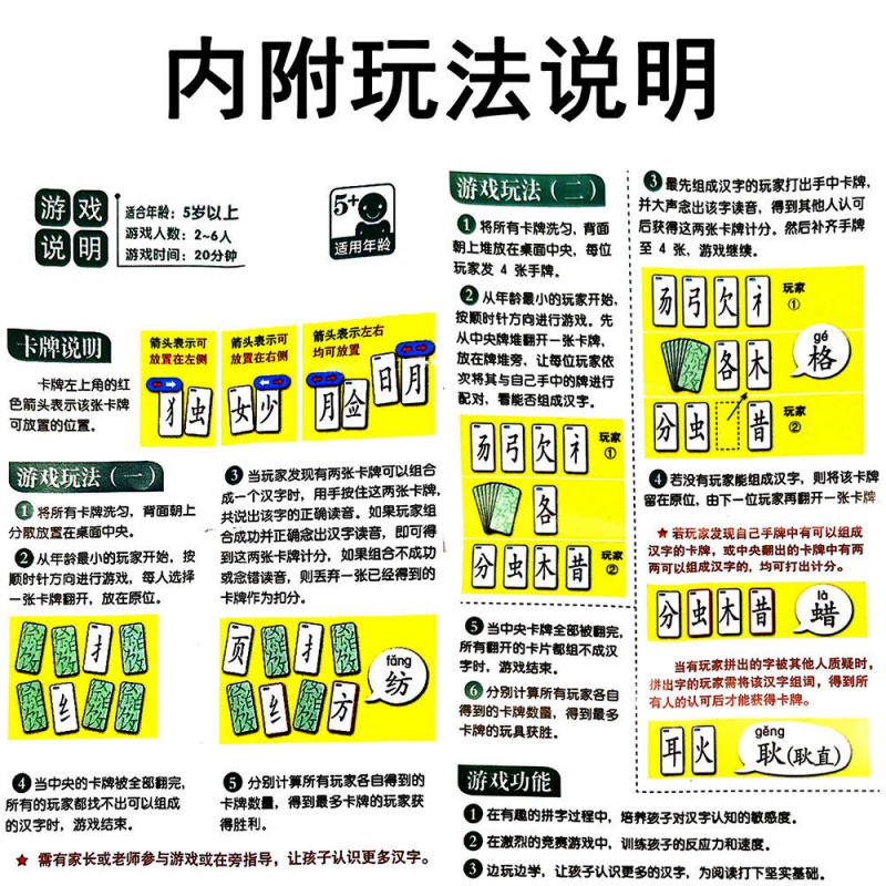 魔法汉字拼偏旁部首组合识字卡儿童智力开发桌游玩具拼字游戏牌体验装 40张 21新款 魔法汉字拼偏旁部首组合识字卡儿童智力开发桌游玩具拼字游戏牌体验装 40张 21新款