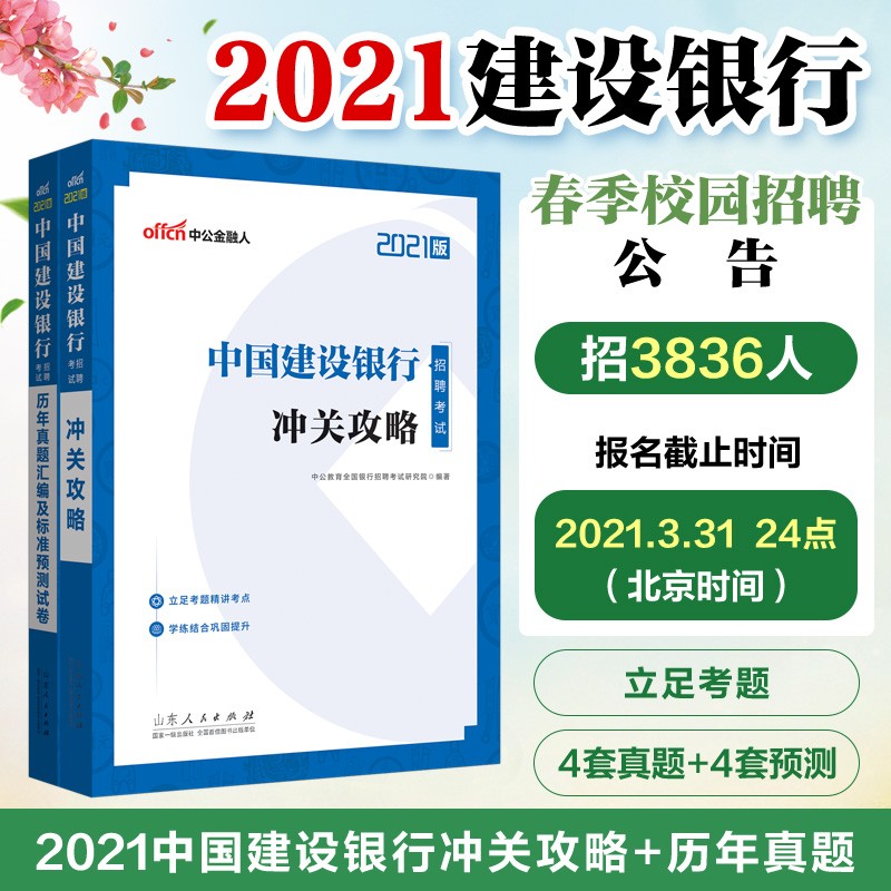 中公教育2021中国建设银行招聘考试：冲关攻略+历年真题汇编及标准预测试卷（套装2册）
