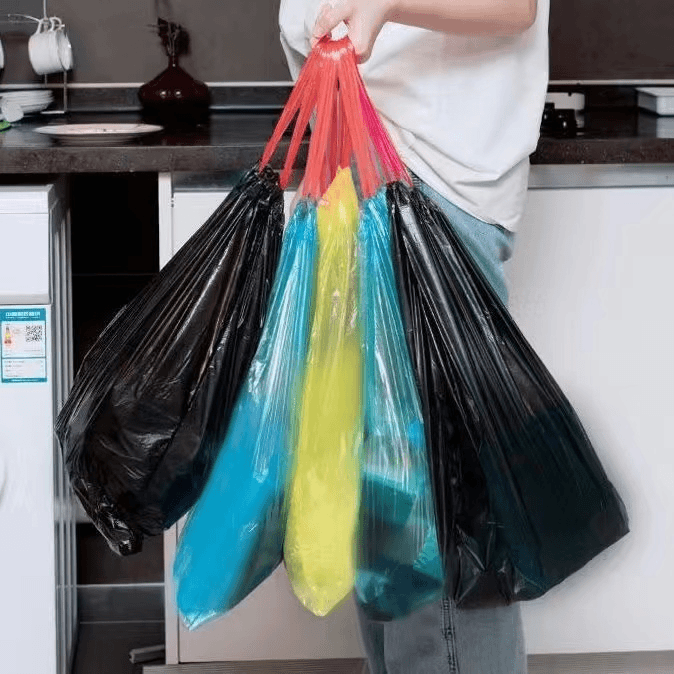 加厚抽绳垃圾袋家用厨房垃圾袋大号塑料袋保鲜袋手提式垃圾袋 加厚型抽绳垃圾袋15只