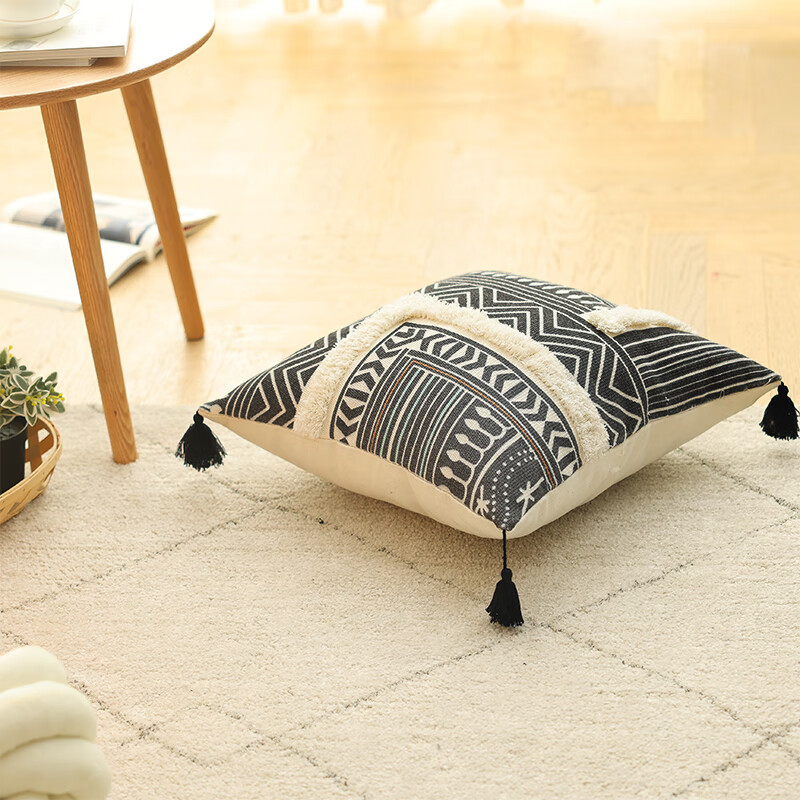 风棉麻抱枕民宿客厅沙发午睡靠垫飘窗床头汽车装饰腰枕套 巴奈 45*45