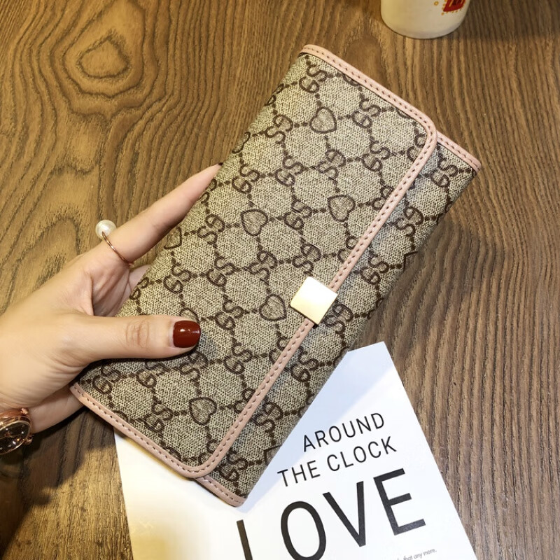 酷奇袋鼠包包酷奇钱包女新款欧美牛皮长款大容量皮夹百搭简约手机钱夹