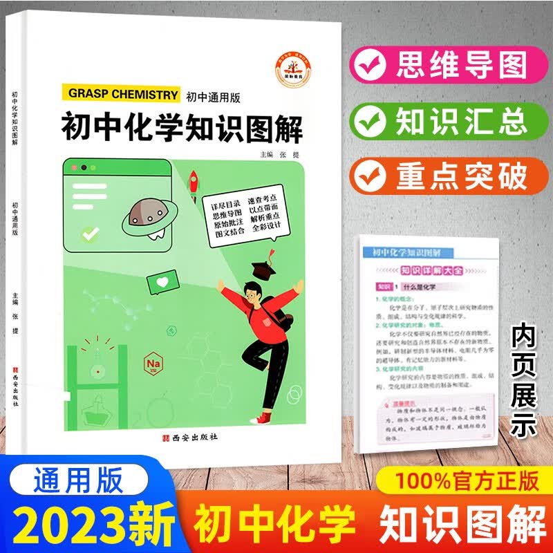 2023新版初中语文数学英语物理化学知识图解全国通用版初一二三七八九年级初中知识点大全思维导图 化学