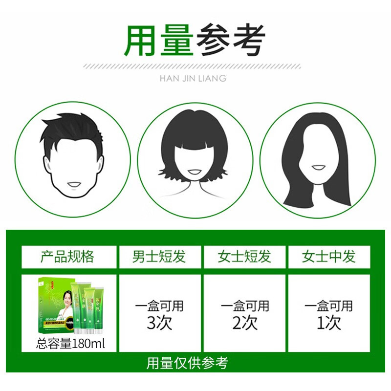 韩金靓清水黑染发剂植物遮盖白发黑色染发膏在家染焗油一梳黑男女士 自然黑升级版170ml