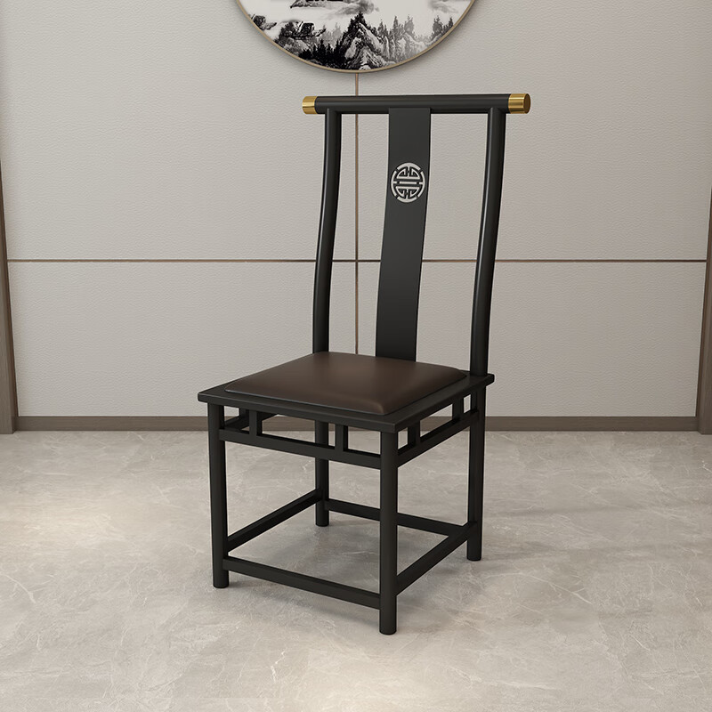科尔多铁椅子简易餐椅餐凳靠背餐桌椅子新中式餐椅酒店宴会厅饭店火 e