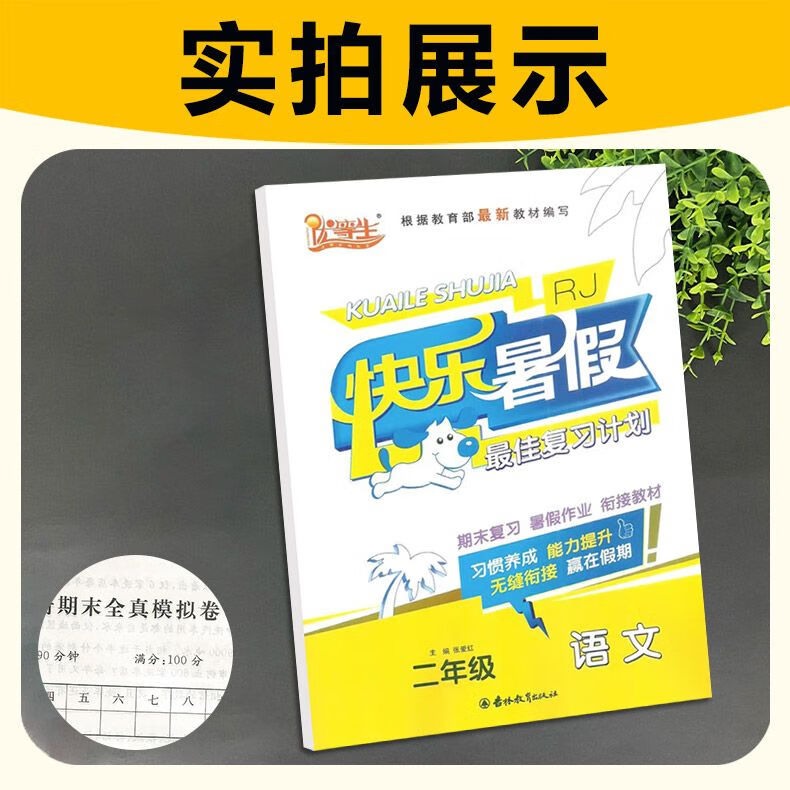 23版 优等生快乐暑假一二三四五年级语文英语数学人苏教北师作业 二年级 数学人教