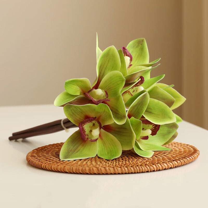 黛莉森 仿真花假花摆件北欧ins蕙兰把束干花花束短枝高档餐桌装饰品