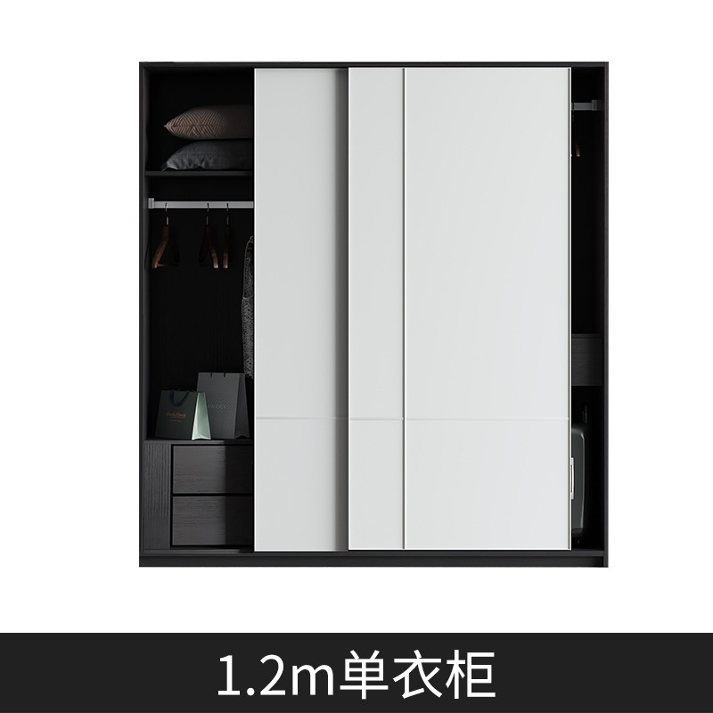 头客推拉门衣柜轻奢小户型意式极简家用卧室储物柜现代简约趟门推拉