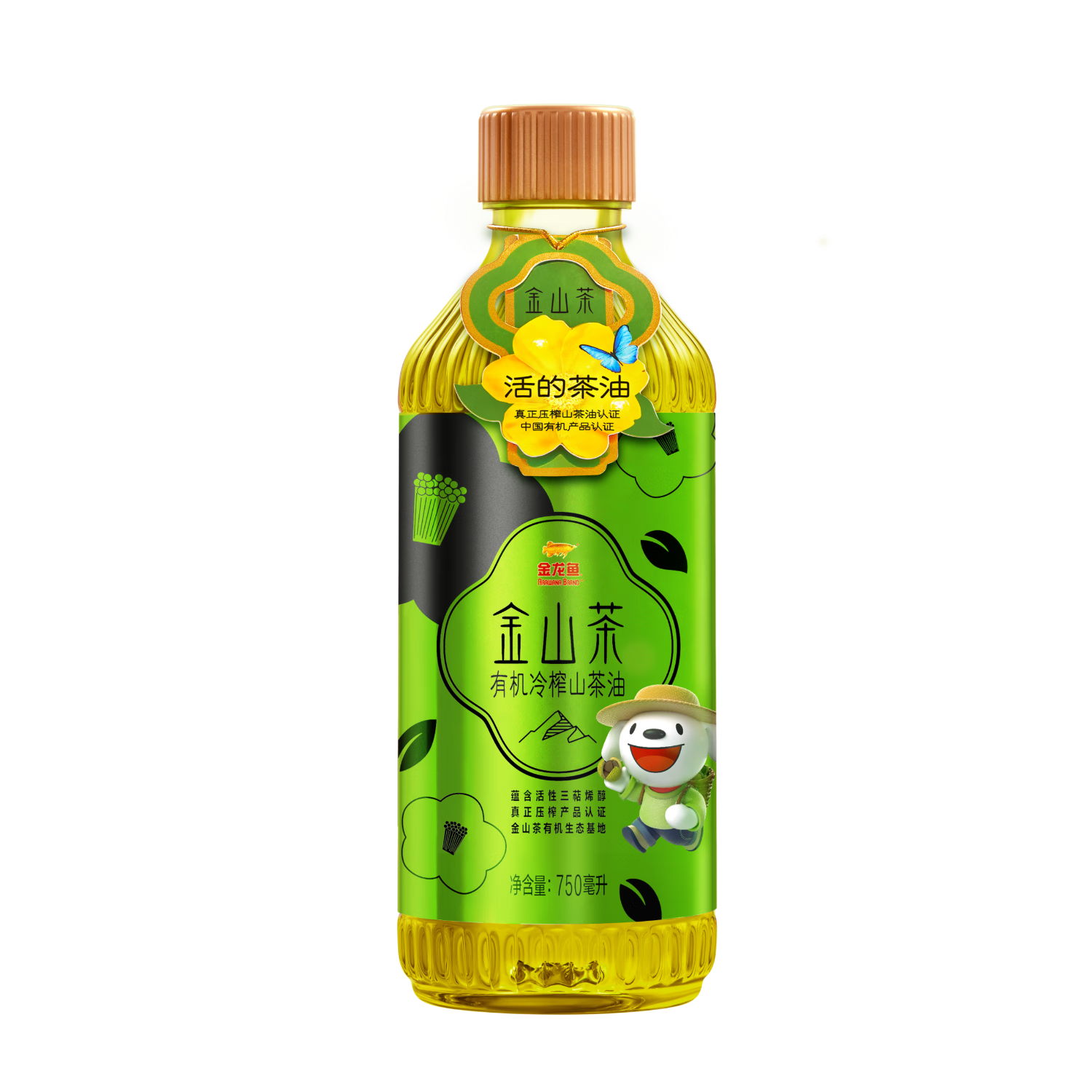 金龍魚金山茶有機(jī)冷榨山茶油 750ML（定制款） 零反式脂肪 野山茶籽油 