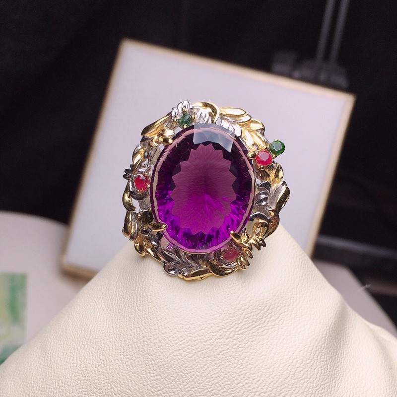 茂然紫水晶戒指