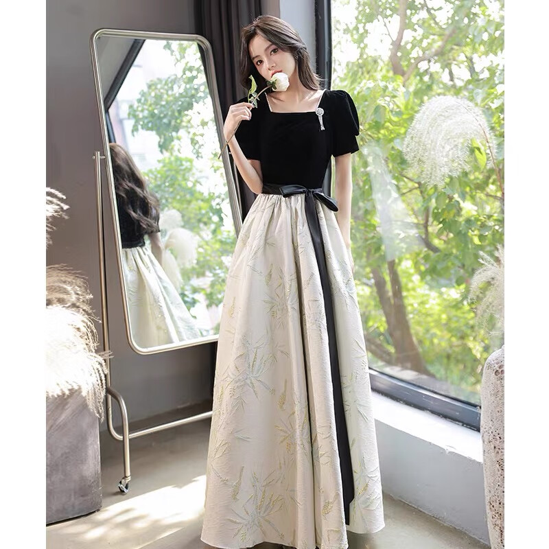 诺丽缇（NUOLITI）小众设计感晚礼服赫本黑色礼服法式高级感轻奢显瘦小个子小黑裙 图片色长款 XL怎么看?