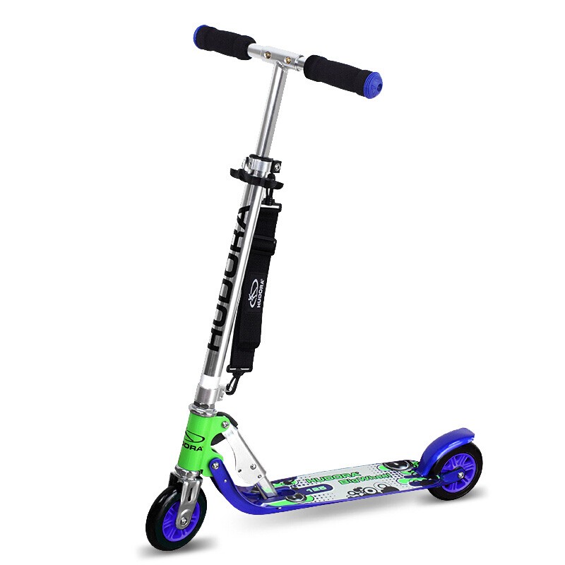 Hudora德国滑板车儿童滑步车平衡车 两轮踏板车 小孩大童7-15岁滑滑车快速折叠14753蓝色
