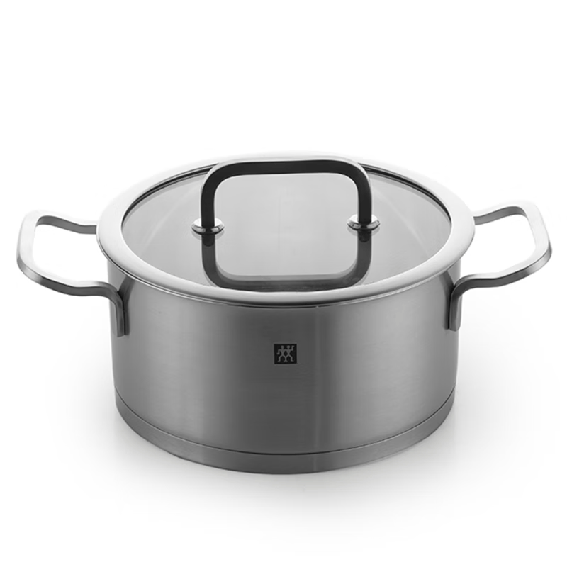 双立人(zwilling)德国moment系列16cm双耳奶锅 汤锅 炖锅玻璃锅盖