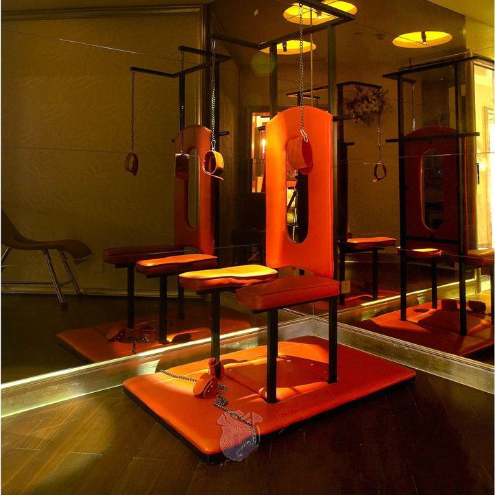 左婷酒店宾馆牛魔情趣椅子家具辅助夫妻合欢床八爪椅逍遥用沙发 红色