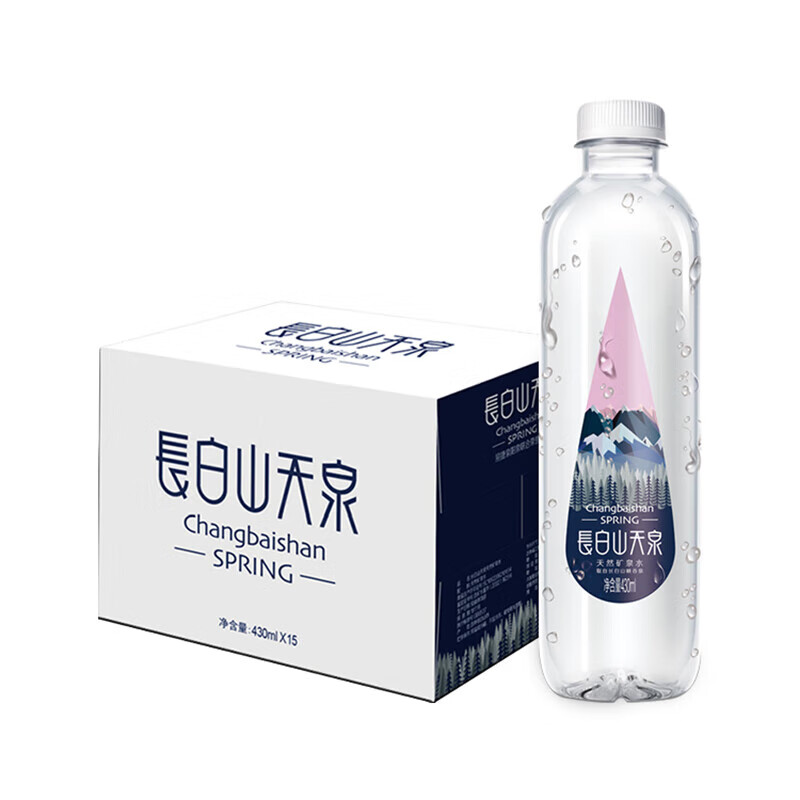 长白山天泉长白山 天然矿泉水 泡茶水 弱碱性 高端会议 整箱装 430ml*15瓶