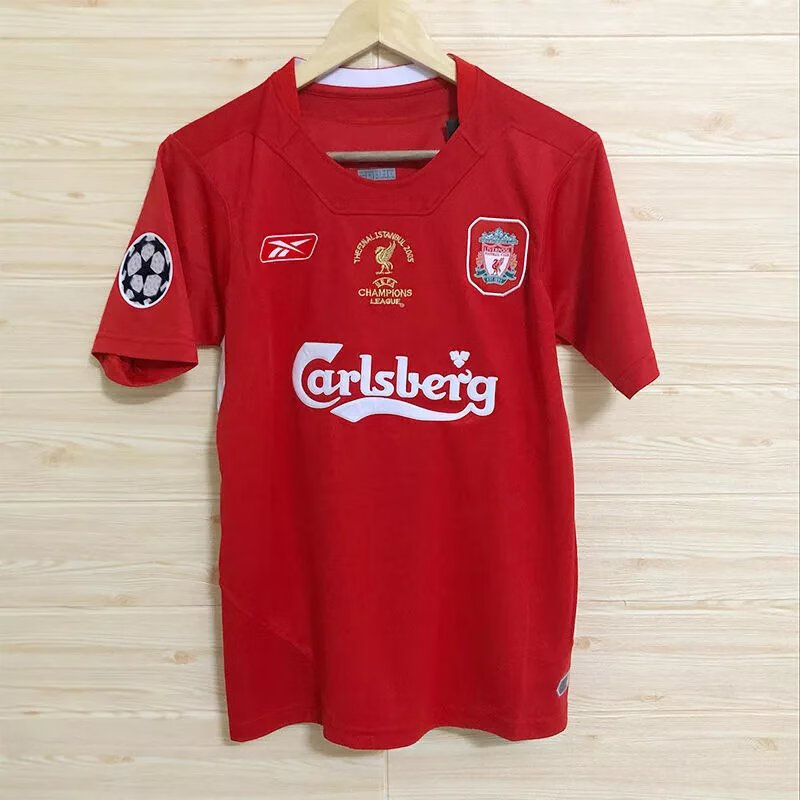 斗枪2005利物浦欧冠决赛04-05球衣8号杰拉德9号托雷斯复古足球服 上衣