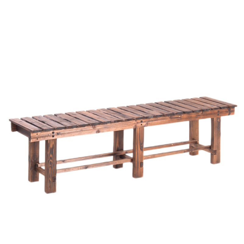 田门前 公园椅防腐木长椅花园户外椅子阳台椅花园长凳实木木质长条凳子 加厚长90厘米(单杠)