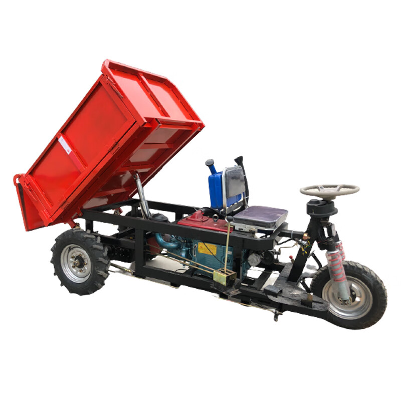 runtema工程柴油三轮车农用自卸养殖小型载重王拉砖混凝土建筑工地翻