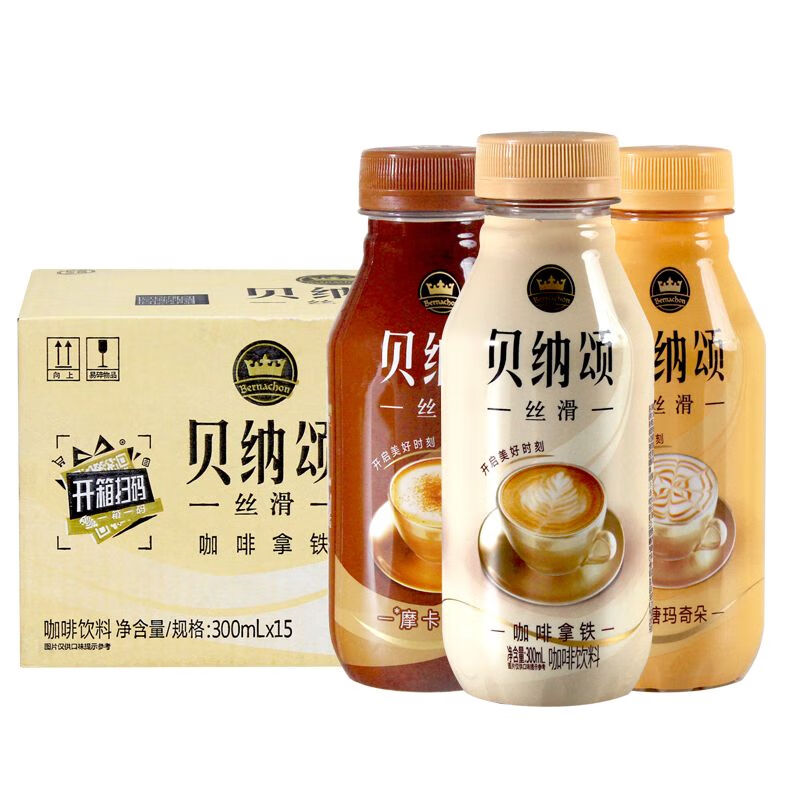 康师傅贝纳颂拿铁摩卡经典意式曼特宁即饮咖啡饮料饮品300ml整箱 6