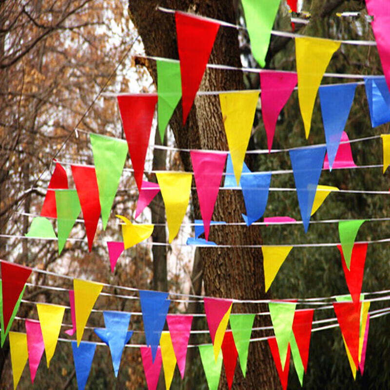 奥乐维斯 彩旗三角串旗批发小彩旗定做开业彩旗装饰结婚婚礼婚庆工地