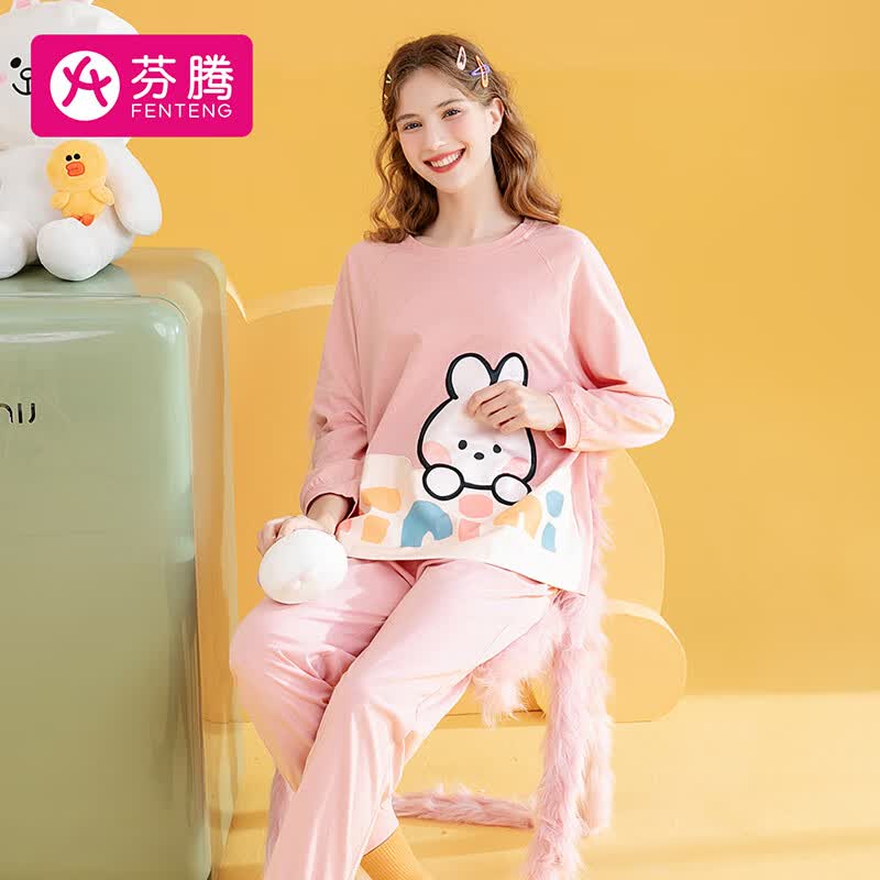 芬腾睡衣女早秋纯棉正版可妮兔亲子可爱女士睡衣家居服Q9984731879怎么看?