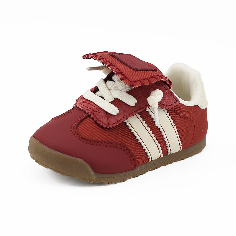 TOPSTAR儿童运动鞋男童轻便透气耐磨阿甘鞋女童休闲鞋一脚蹬室外德训鞋 红色 27 内长16.5cm