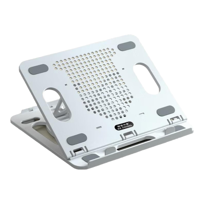 酷睿冰尊（ICE COOREL） 笔记本电脑支架可旋转8档升降手提便携散热架颈椎调节苹果华为增高架 E6支架 白色 带手机支架+带360度旋转转盘