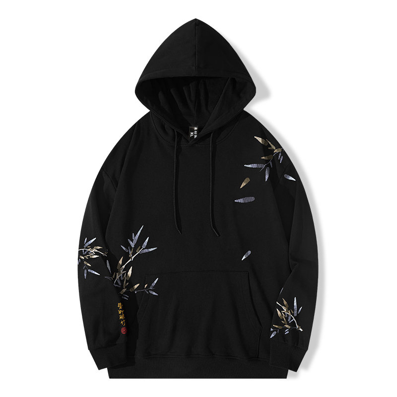 天龙致尊(denon supreme)连帽卫衣男士潮牌秋冬中国风势如破竹刺绣