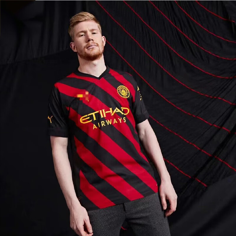 官方新品22-23曼城客场球衣17号德布劳内球员版球迷足球 球迷版球衣 s
