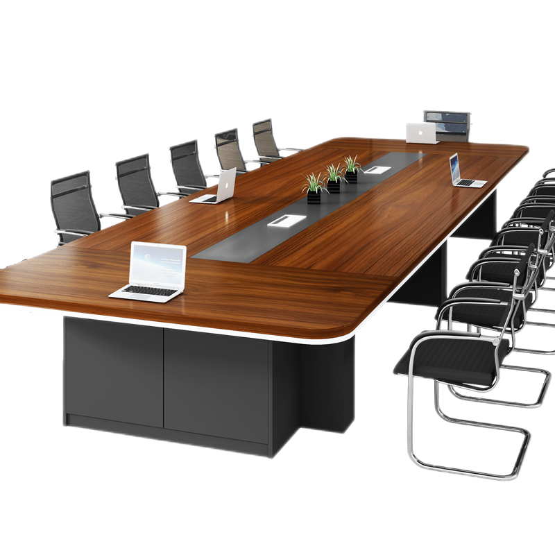 龙案 大会议桌长桌培训桌洽谈桌会议室桌椅组合套餐4-6-8-10人实木油漆办公家具简约 1.6*0.8米会议桌