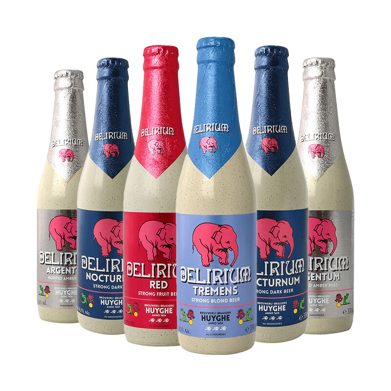 粉象（Delirium）啤酒四种口味组合 精酿330ml*6瓶 比利时进口 烈性艾尔京东自营