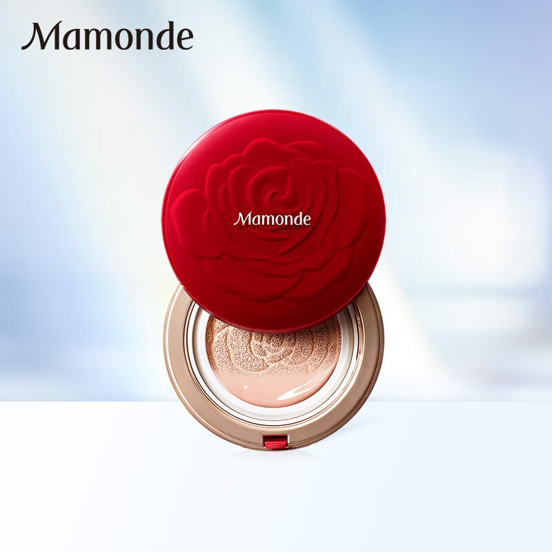梦妆 (mamonde)蔷薇柔光无瑕气垫bb霜 21(自然色)14g气垫cc霜