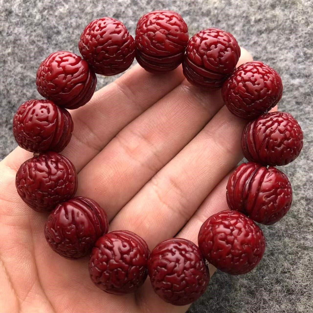 玉美和 机刷包浆脑纹桃核手串精品桃核手串手链玉化包浆文玩桃核男女