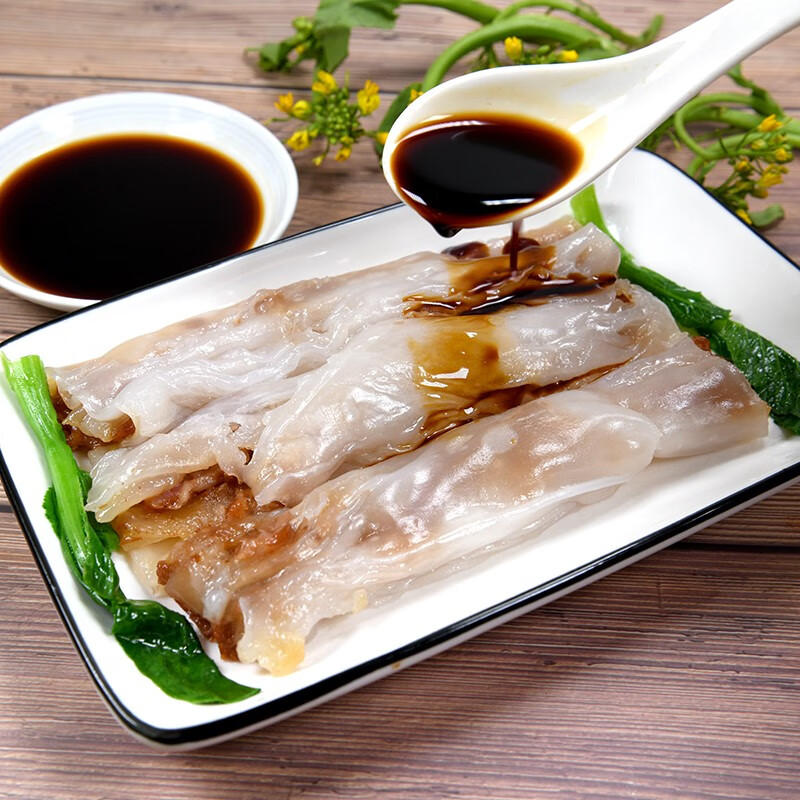 珍网广式肠粉方便速食早餐 手工布拉肠粉 茶楼早茶点心半成品 叉烧