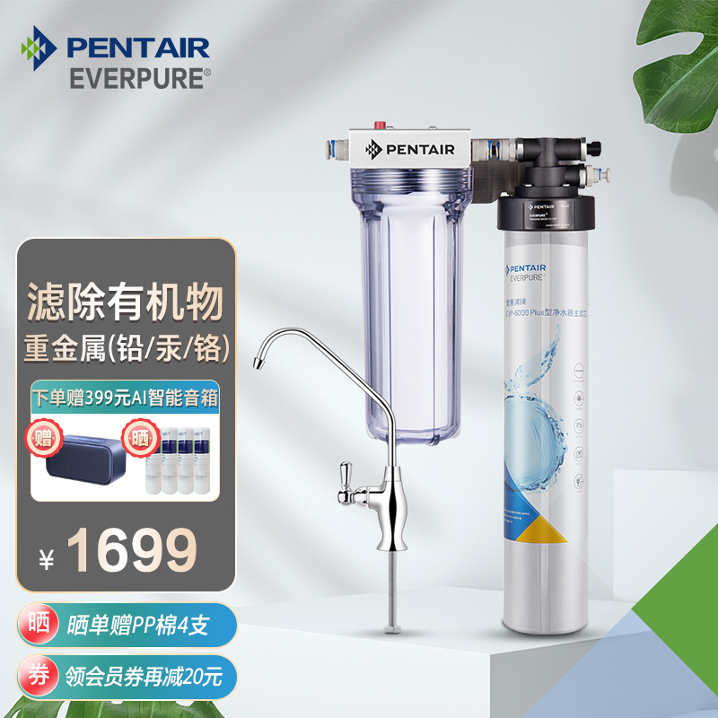 爱惠浦（Everpure）EVP-6000 家用厨房过滤 即滤0废水大流量 矿物质净水器