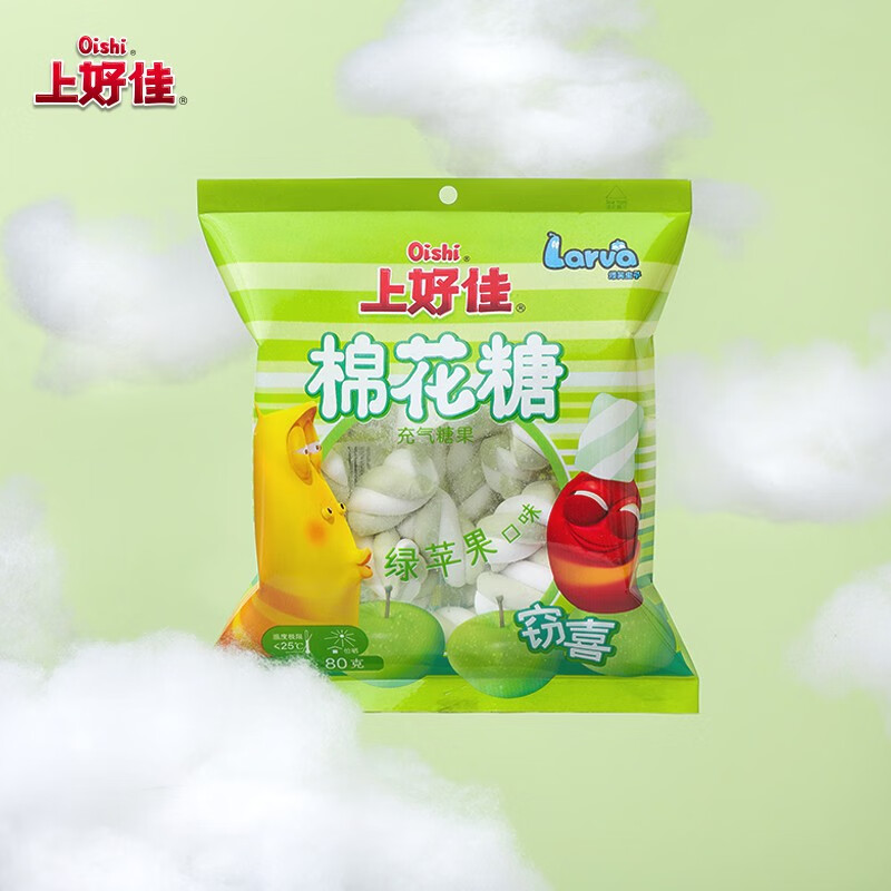 上好佳 棉花糖80g/袋 休闲软糖果 充气糖 多口味可选 办公室糖果零食