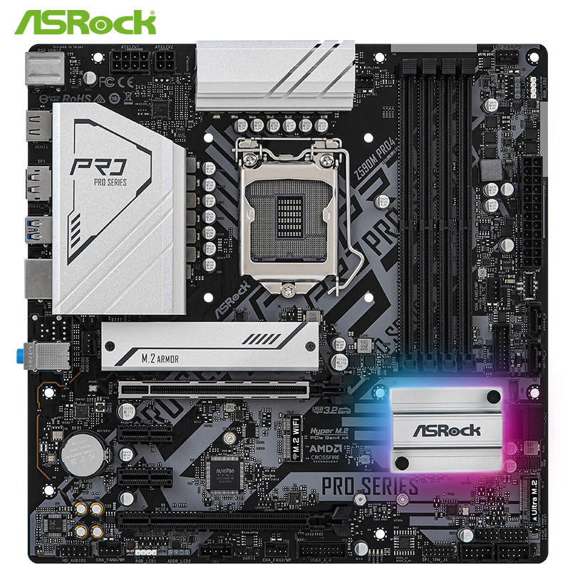 华擎（ASRock）Z590M Pro4主板 支持 CPU 11900K/11700K （Intel Z590/LGA 1200）