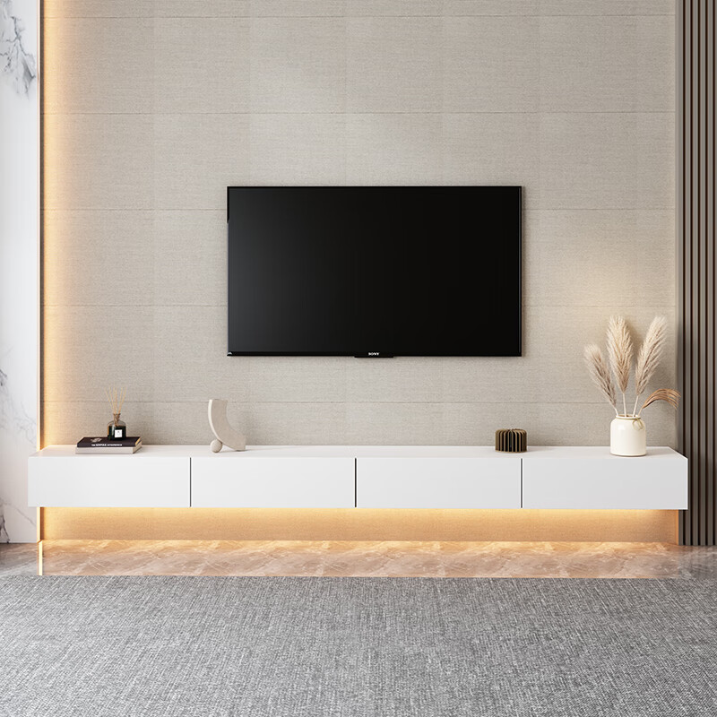 宜木私 电视机柜悬空悬空电视柜现代简约北欧悬空电视柜茶几组合小