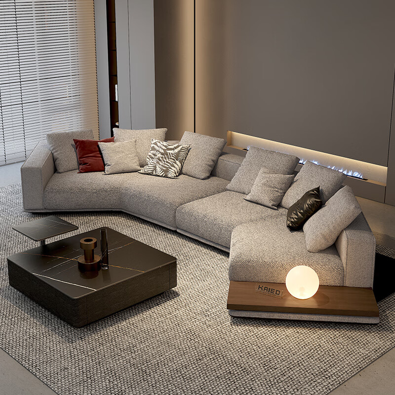 纳威家居(nav)科技磨砂布沙发客厅大平层别墅现代简约轻奢意式极简
