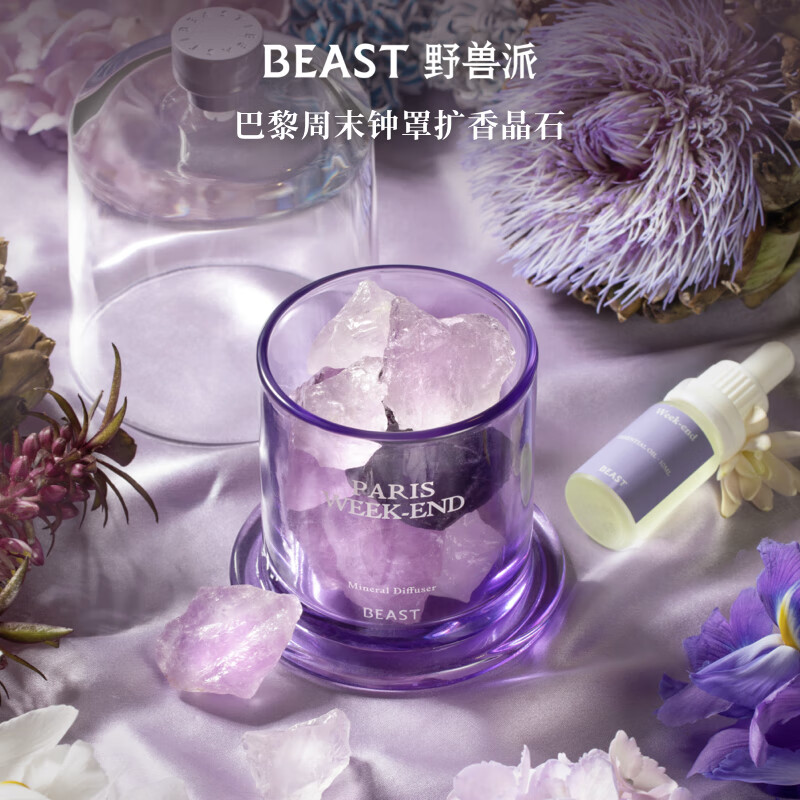 野兽派（THE BEAST） 巴黎周末钟罩香薰晶石礼盒香薰卧室扩香石新婚 巴黎周末钟罩扩香晶石