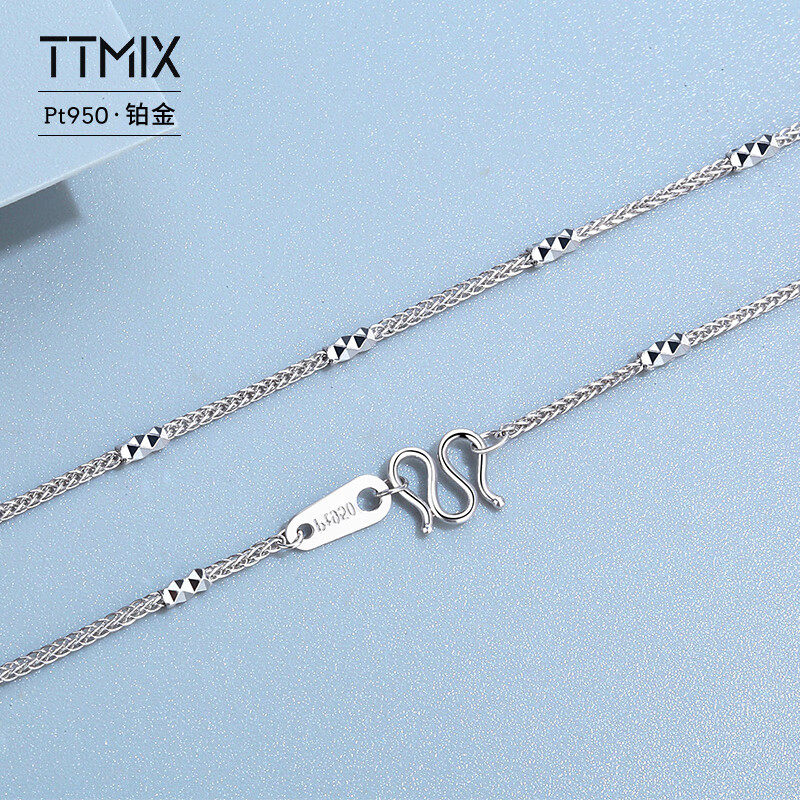 ttmix肖邦间柱pt950铂金项链女白金女士锁骨链长款毛衣链