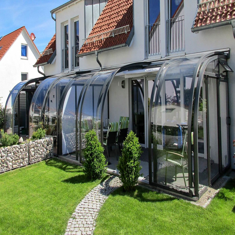 金凯威盾防违建可移动阳光房定制别墅阳台阳光棚花园玻璃房折叠伸缩