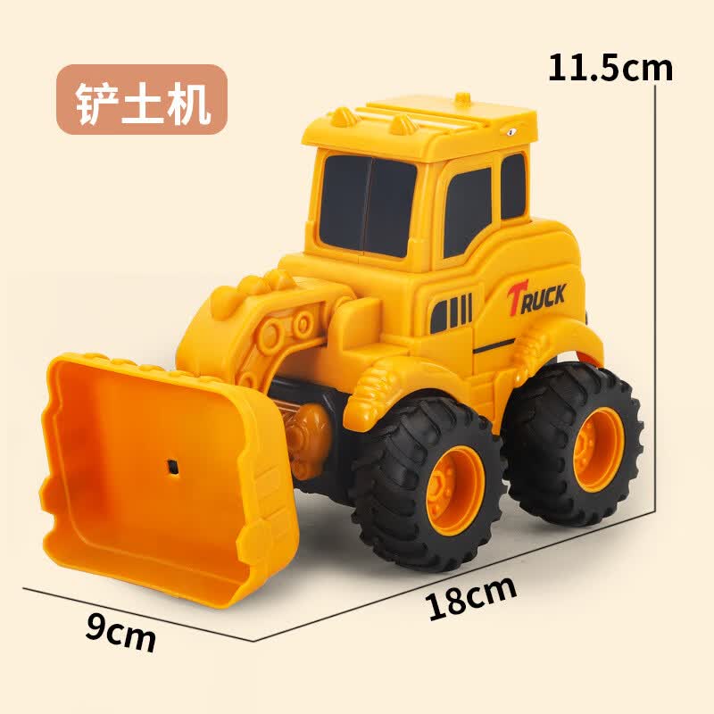 按压工程车仿真迷你惯性推土挖掘机小汽车地摊定制 按压仿真推土机