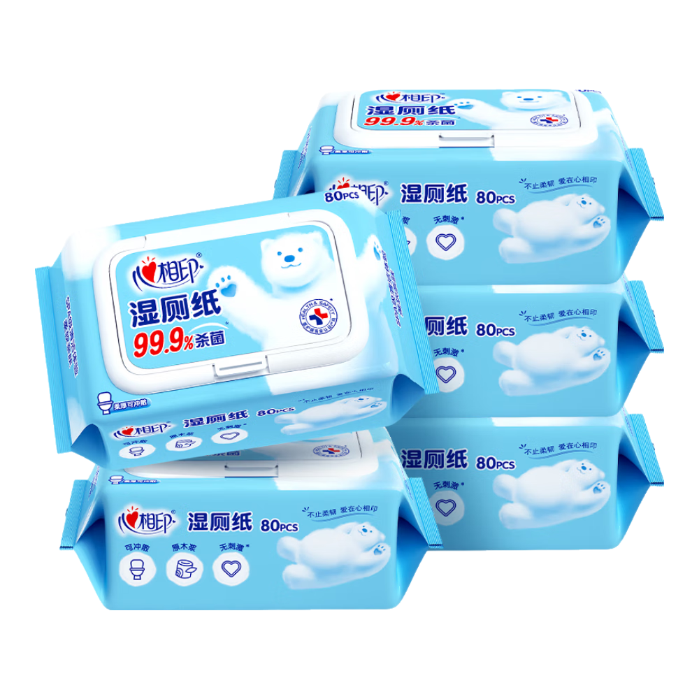 ����ӡʪ��ֽ����ϵ��80Ƭ*5��װ