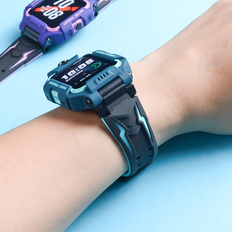 适用小天才表带儿童电话手表表带通用z5/z2y/z6/z3/y01a/y03/y05/z1sQ1驰界 【闪绿色】环保硅胶丨舒适肤感丨通用表带配件