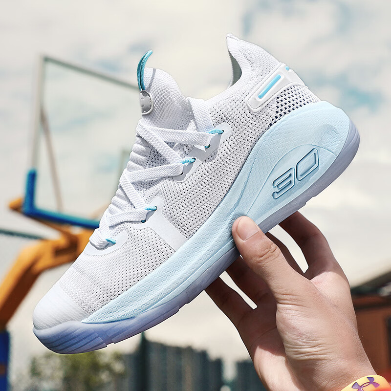 代篮球鞋男4高帮curry6圆周率秋夏5限量版7登月版 浅绿色 015水月新款