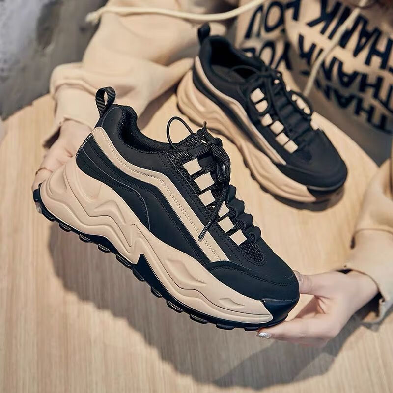 搭配鲨鱼裤的鞋子老爹鞋女显瘦潮秋休闲厚底学生增高运动鞋秋季潮