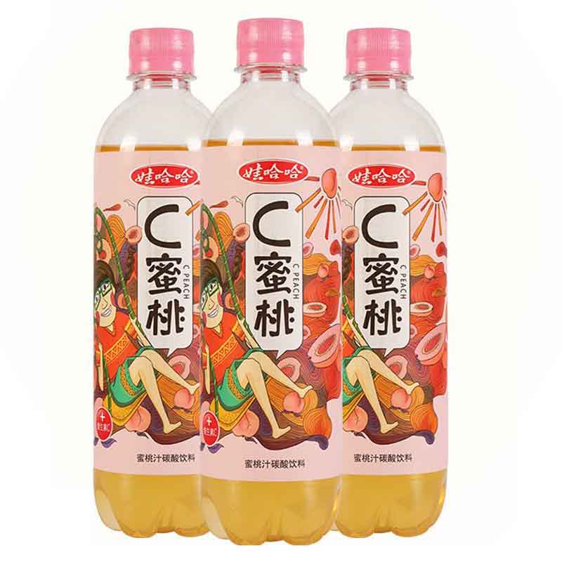 娃哈哈c蜜桃530ml*6/12瓶柠檬汁碳酸饮料果味饮品 c蜜桃530ml*6瓶